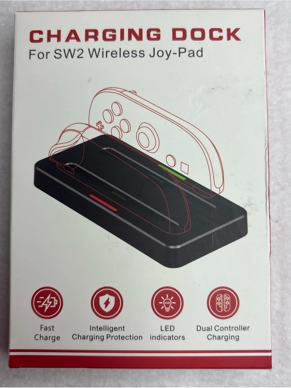 Nintendo Black and Red Dual Joy-Con Charging Dock with USB Cable